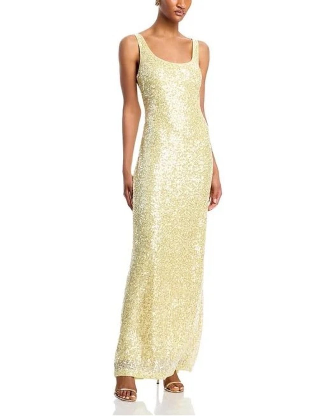 Milly Yellow Sequin Scoop-Neck Maxi Dress NWT Size 10